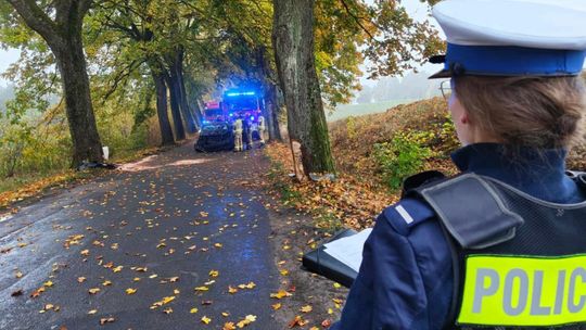 19-latka w szpitalu po czołowym zderzeniu samochodu z drzewem