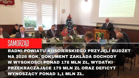 Budżet Powiatu Kościerskiego na 2026 rok przyjęty Budżet Powiatu Kościerskiego na 2026 rok przyjęty