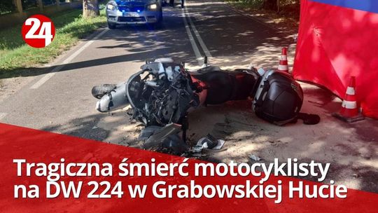 Grabowska Huta. Motocyklista zginął po zderzeniu z busem na DW 224