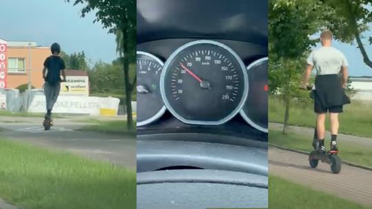 Hulajnogi pędziły ponad 50 km/h. Nagranie z Kościerzyny obejrzało 282 tys. osób