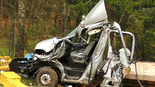 Kaliska - Kłobuczyno. Opel wypadł z drogi