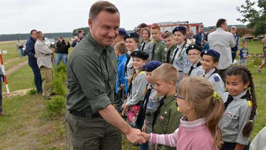 Korne. Prezydent Andrzej Duda odwiedził harcerzy