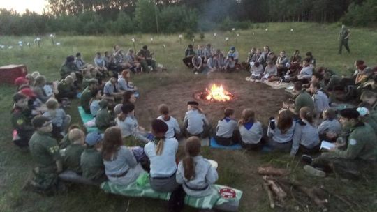 Kościerscy harcerze rozbili obóz w Rekowie koło Bytowa