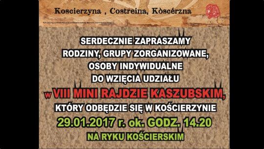 Kościerzyna. Zapraszamy na VIII Mini Rajd Kaszubski!