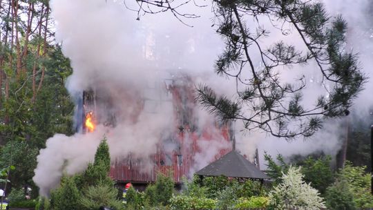 Łubiana. Pożar domku letniskowego