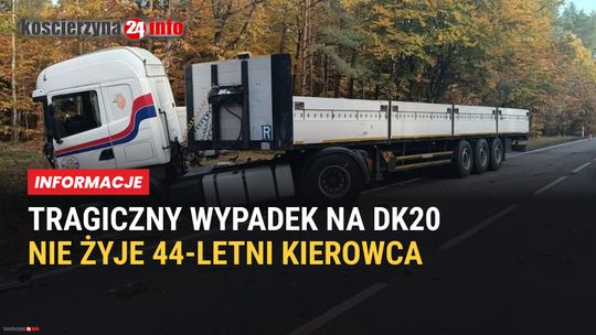 Opel uderzył w Forda, ten zderzył się ze Scanią. Na DK20 zginął 44-letni kierowca