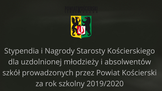 Przyznano Stypendia i Nagrody Starosty Kościerskiego dla uzdolnionej młodzieży i absolwentów szkół prowadzonych przez Powiat Kościerski