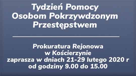 Rozpoczyna się Tydzień Pomocy Osobom Pokrzywdzonym Przestępstwem