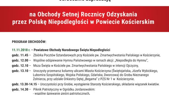 Świętuj razem z nami Setną Rocznicę Odzyskania przez Polskę Niepodległości!