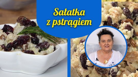 Szybka sałatka ryżowa z pstrągiem wędzonym