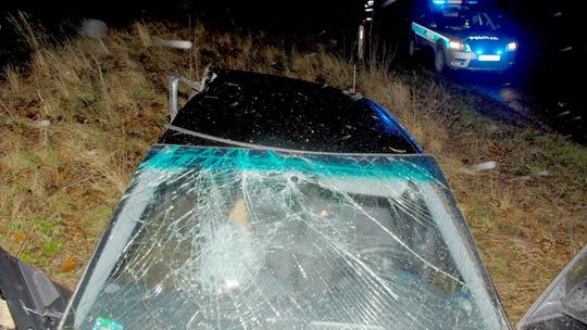 Wypadek w Chwarzenku. Audi uderzyło w drzewo