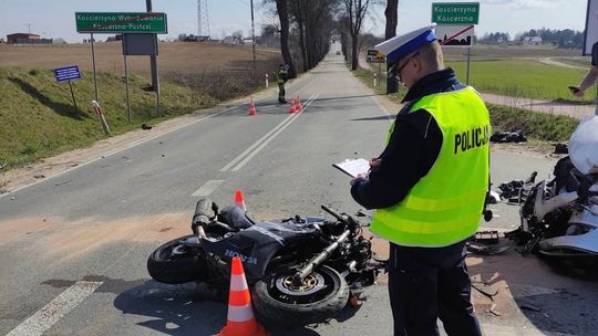 Wypadek z udziałem motocyklisty