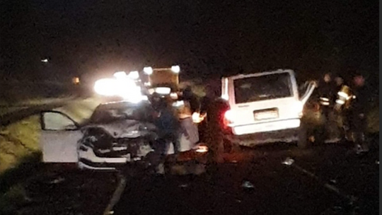 Wypadek z udziałem trzech pojazdów