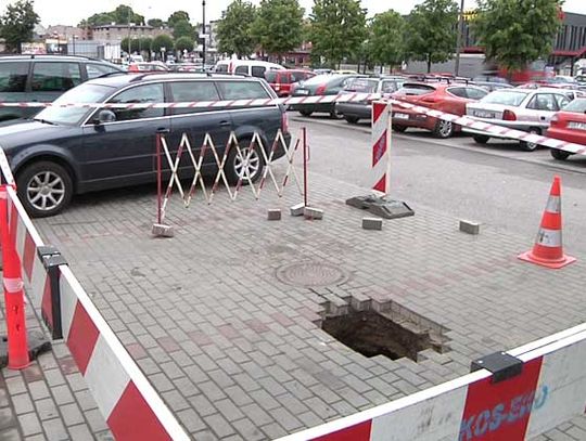 Kościerzyna: zapadł się parking przy Ogrodowej