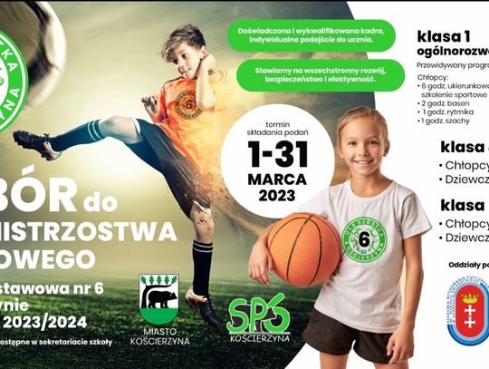 Kościerzyna.W "szóstce" powstają klasy sportowe