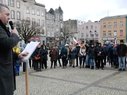 Protest przeciwko segregacji sanitarnej w Kościerzynie