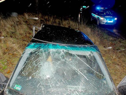 Wypadek w Chwarzenku. Audi uderzyło w drzewo