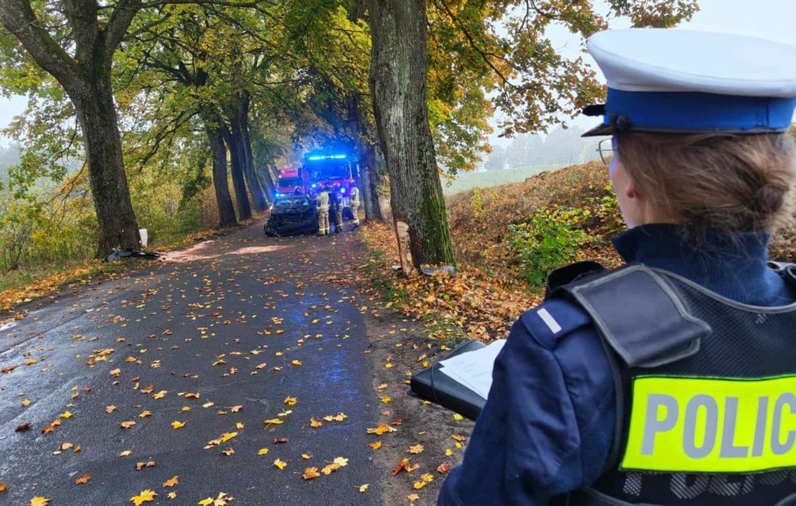 19-latka w szpitalu po czołowym zderzeniu samochodu z drzewem