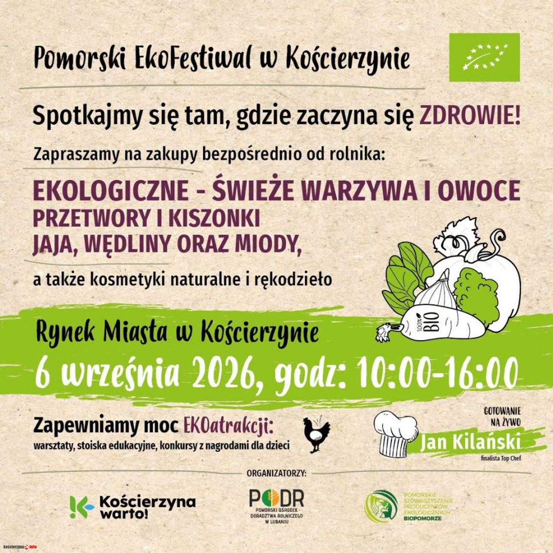 Drugi Pomorski EkoFestiwal wraca na kościerski Rynek już w niedzielę 6 września Drugi Pomorski EkoFestiwal wraca na kościerski Rynek już w niedzielę 6 września