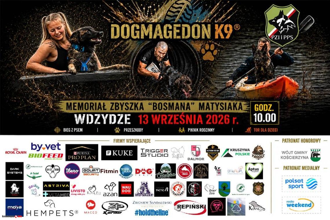 III edycja DOGMAGEDON K9 we Wdzydzach — bieg z psami, pokazy służb i piknik III edycja DOGMAGEDON K9 we Wdzydzach — bieg z psami, pokazy służb i piknik