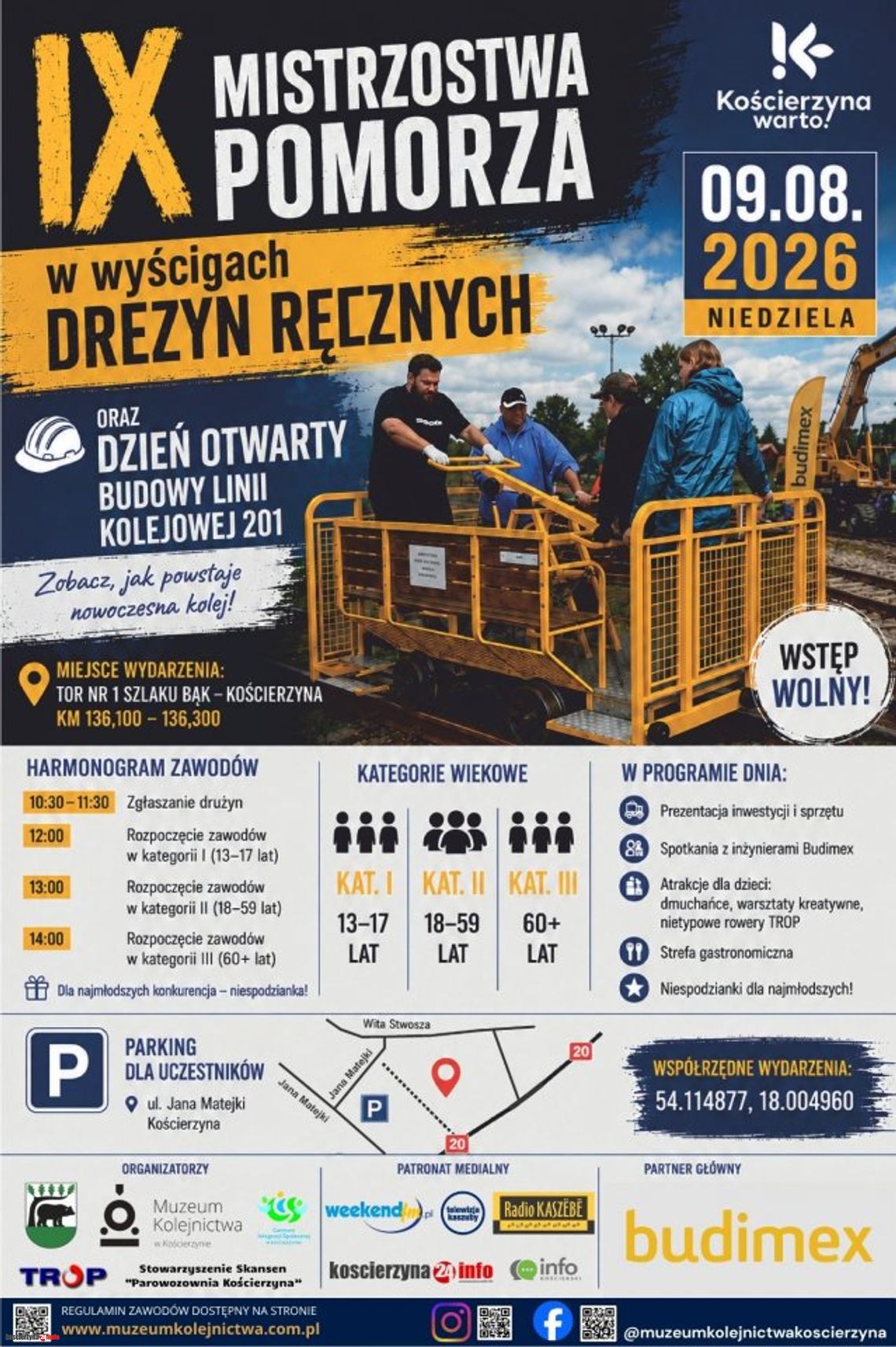 IX Mistrzostwa Pomorza w Wyścigach Drezyn Ręcznych już 9 sierpnia w Kościerzynie