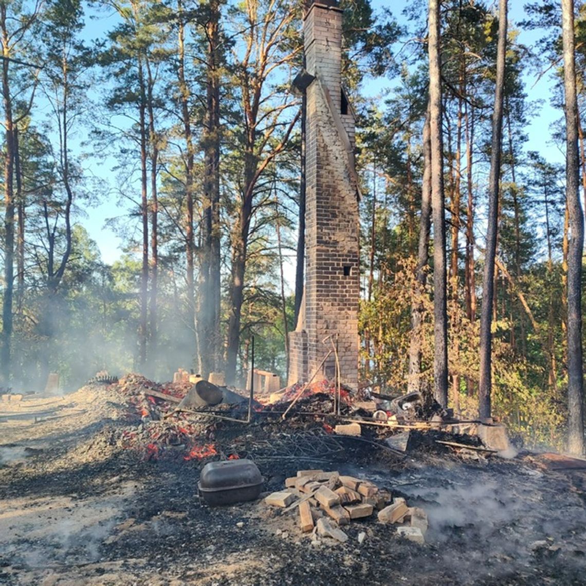 Pożar domków we Wdzydzach