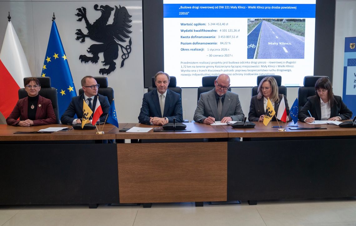 Prawie 40 mln zł na nowe trasy pieszo–rowerowe w powiecie kościerskim