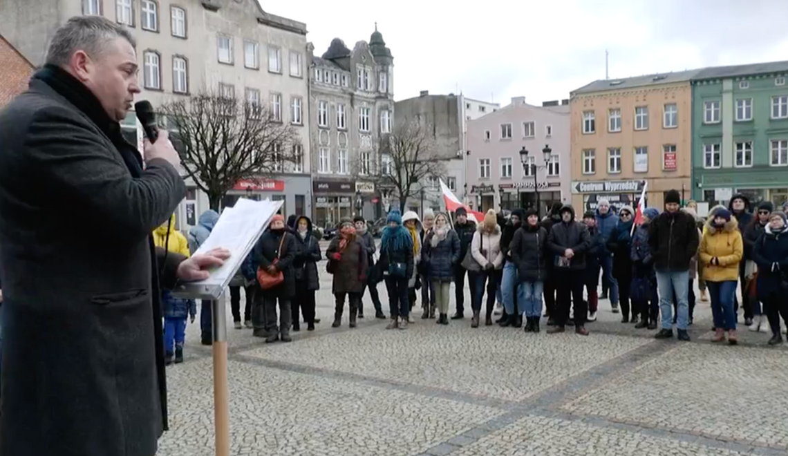 Protest przeciwko segregacji sanitarnej w Kościerzynie