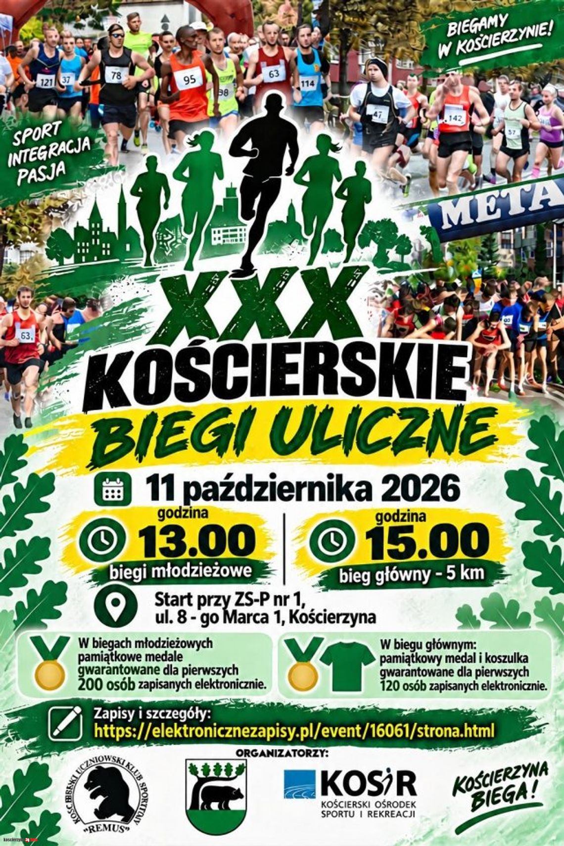 XXX Kościerskie Biegi Uliczne już 11 października. Bieg główny na 5 km wystartuje o 15.00 XXX Kościerskie Biegi Uliczne już 11 października. Bieg główny na 5 km wystartuje o 15.00