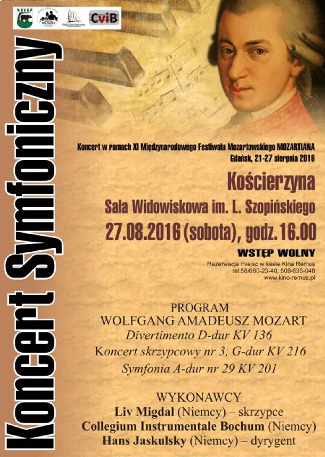 KONCERT SYMFONICZNY w ramach XI Międzynarodowego Festiwalu Mozartowskiego MOZARTIADA