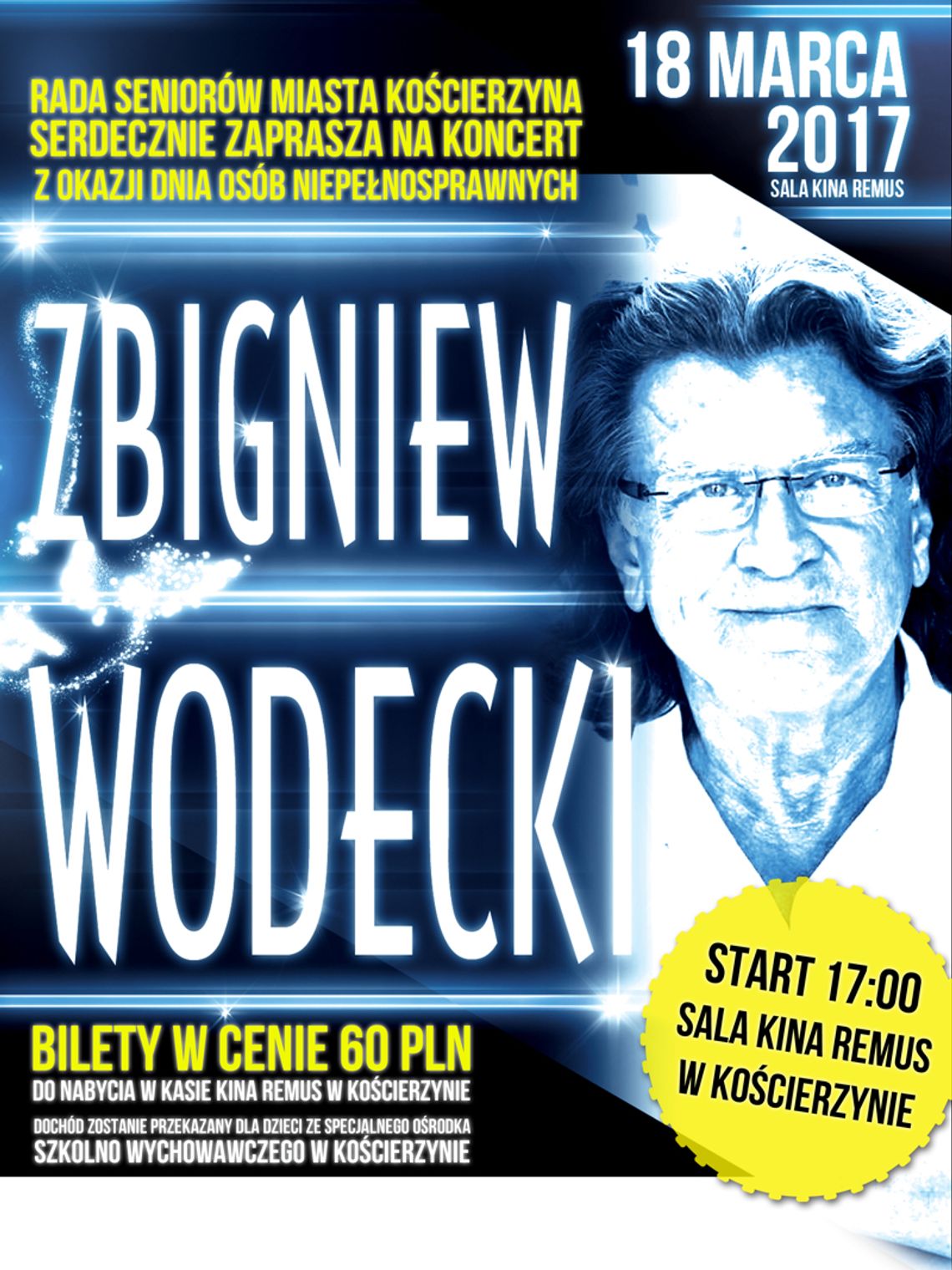 Rada Seniorów miasta Kościerzyna zaprasza na koncert Zbigniewa Wodeckiego!